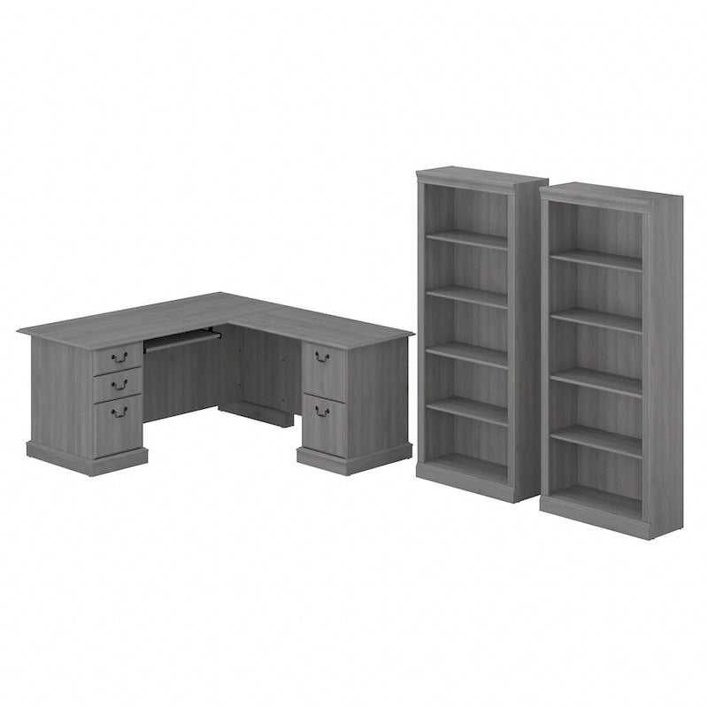 Scrivania ad angolo per computer e set libreria Saratoga di Bush Furniture