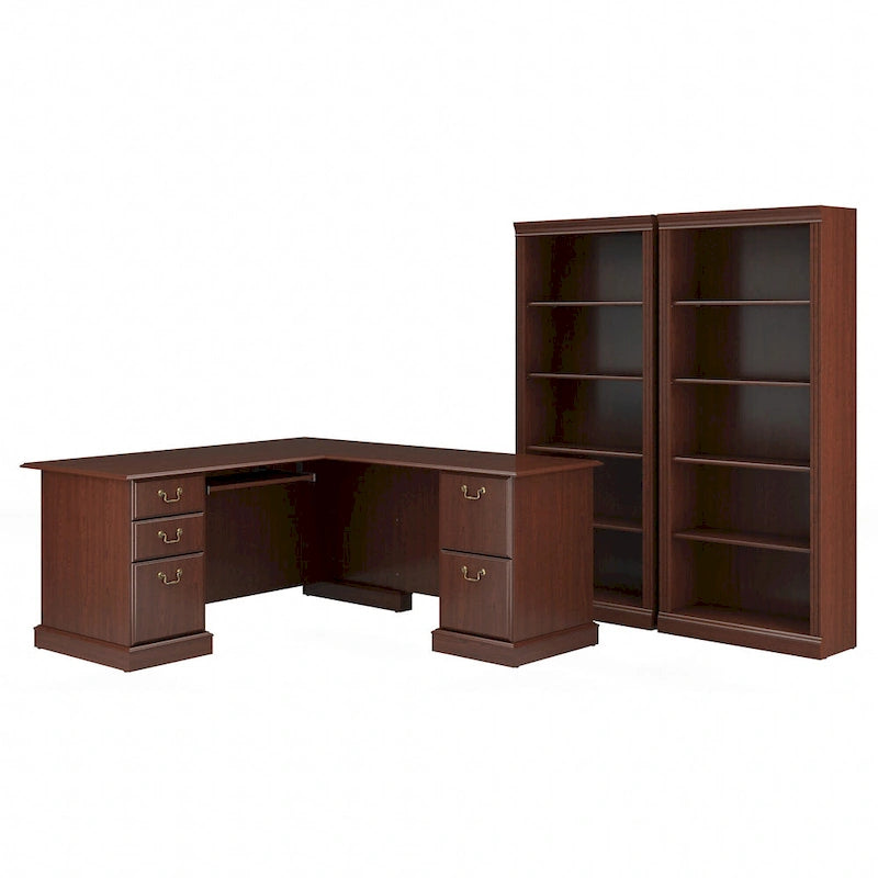 Scrivania ad angolo per computer e set libreria Saratoga di Bush Furniture