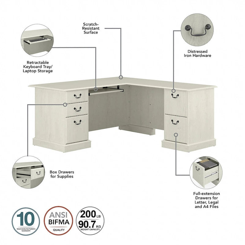 Scrivania ad angolo per computer e set libreria Saratoga di Bush Furniture