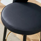 Set di 2 Sgabelli da Bar Girevoli Grigio/Nero, con Cuscino in PU, Gambe in Metallo