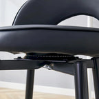 Set di 2 Sgabelli da Bar Girevoli Grigio/Nero, con Cuscino in PU, Gambe in Metallo