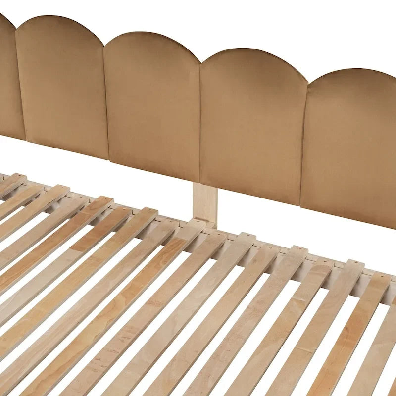 Letto per bambini in legno Naturale/Bianco/Grigio, letto a baldacchino ad arco con tenda e lavagna, per 1 bambino