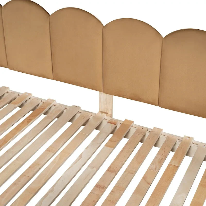 Letto per bambini in legno Naturale/Bianco/Grigio, letto a baldacchino ad arco con tenda e lavagna, per 1 bambino