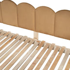 Letto per bambini in legno Naturale/Bianco/Grigio, letto a baldacchino ad arco con tenda e lavagna, per 1 bambino