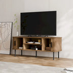 Mobile TV con ante scorrevoli a serrandina, colore nero/marrone, larghezza 120 o 150 cm, per TV fino a 55", montaggio 1-2 persone