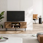 Mobile TV con ante scorrevoli a serrandina, colore nero/marrone, larghezza 120 o 150 cm, per TV fino a 55", montaggio 1-2 persone
