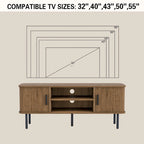 Mobile TV con ante scorrevoli a serrandina, colore nero/marrone, larghezza 120 o 150 cm, per TV fino a 55", montaggio 1-2 persone