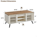 Tavolino da Caffè Sollevabile Anticato Bianco / Rovere Naturale, Stile Mid-Century, 1–2 Persone