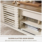 Tavolino da Caffè Sollevabile Anticato Bianco / Rovere Naturale, Stile Mid-Century, 1–2 Persone