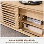 Tavolino da Caffè Sollevabile Anticato Bianco / Rovere Naturale, Stile Mid-Century, 1–2 Persone
