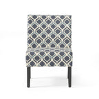 Poltrona d'Appoggio con Motivo Ikat Blu/Giallo e Scacchi, Gambe Nero Opaco, 1 Posto