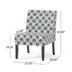 Poltrona d'Appoggio con Motivo Ikat Blu/Giallo e Scacchi, Gambe Nero Opaco, 1 Posto