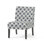 Poltrona d'Appoggio con Motivo Ikat Blu/Giallo e Scacchi, Gambe Nero Opaco, 1 Posto