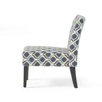 Poltrona d'Appoggio con Motivo Ikat Blu/Giallo e Scacchi, Gambe Nero Opaco, 1 Posto