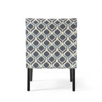 Poltrona d'Appoggio con Motivo Ikat Blu/Giallo e Scacchi, Gambe Nero Opaco, 1 Posto