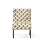 Poltrona d'Appoggio con Motivo Ikat Blu/Giallo e Scacchi, Gambe Nero Opaco, 1 Posto