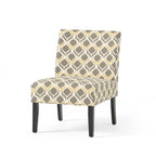 Poltrona d'Appoggio con Motivo Ikat Blu/Giallo e Scacchi, Gambe Nero Opaco, 1 Posto