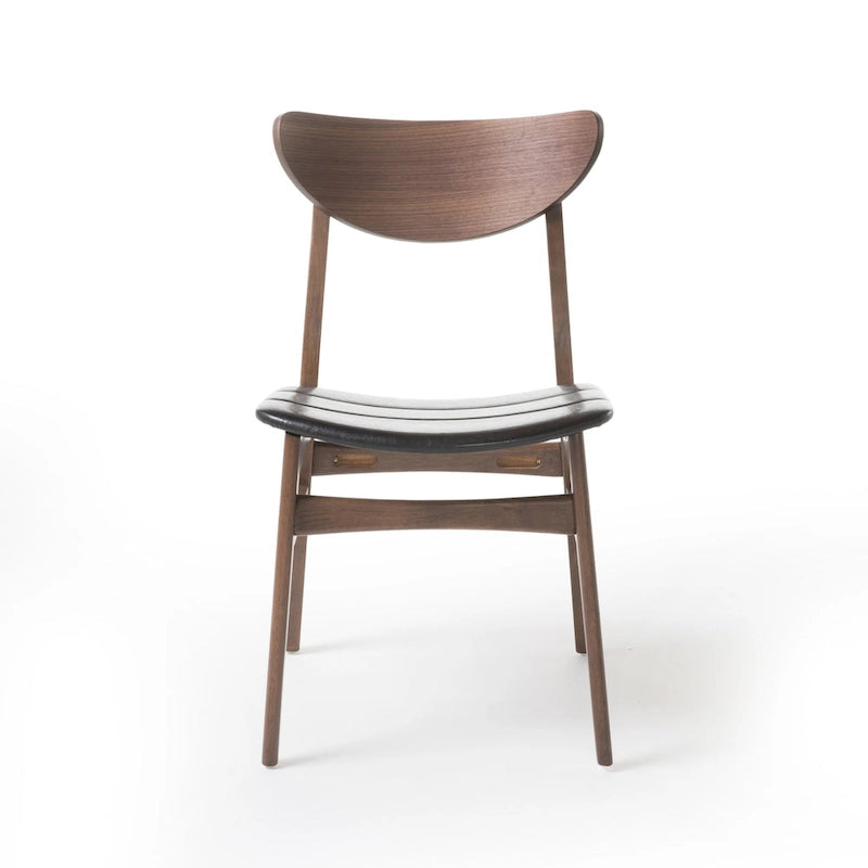 Set da pranzo mid-century moderno in noce e marrone scuro, 6 posti