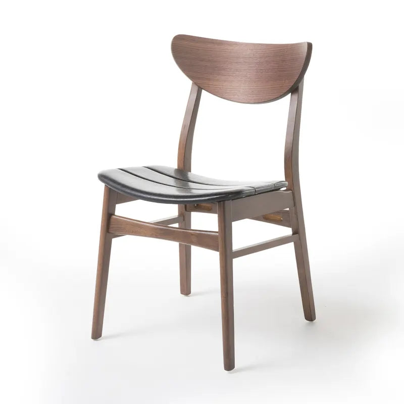 Set da pranzo mid-century moderno in noce e marrone scuro, 6 posti