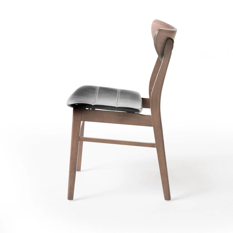 Set da pranzo mid-century moderno in noce e marrone scuro, 6 posti