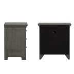Comodino a 3 cassetti con stazione di ricarica, singolo - Nero / Bianco sporco / Rovere / Grigio