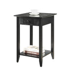 Tavolino con un cassetto e ripiano inferiore | Nero / Espresso / Ciliegio / Grigio / Legno invecchiato / Bianco | Per 1