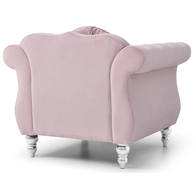 Poltrona accent tufted con braccioli svasati in velluto blu navy / bordeaux / verde / grigio scuro, monoposto – 99 cm L x 89 cm P x 86 cm A
