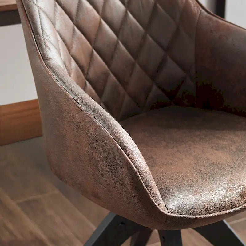 Poltrona girevole in tessuto beige con gambe in legno, singola