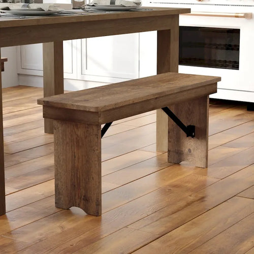 40  x 12  Antique Rustic Solid Pine Folding Farm Bench