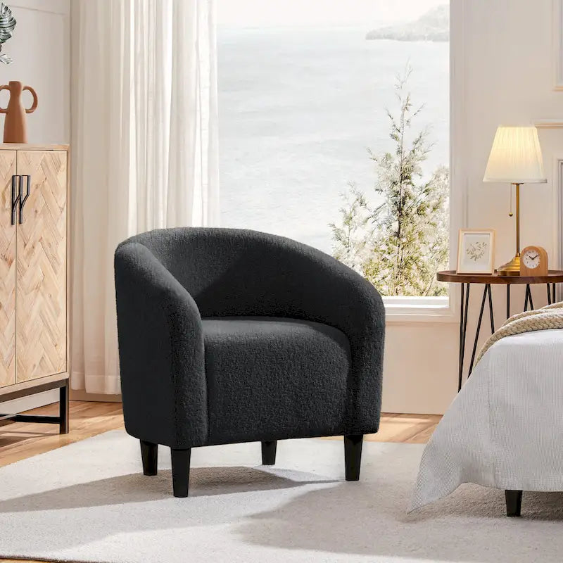 Avorio / Bouclé / Poltrona a botte monoposto