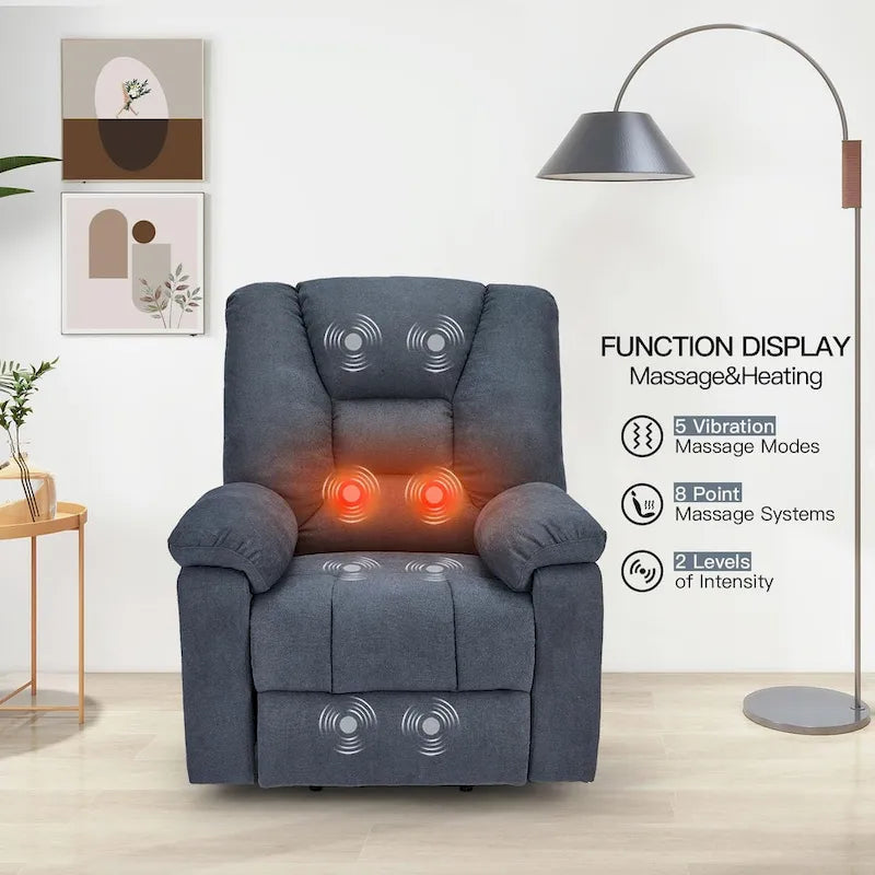 Poltrona reclinabile elettrica con massaggio e porta USB – Vari colori – 1 posto