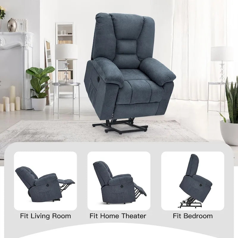 Poltrona reclinabile elettrica con massaggio e porta USB – Vari colori – 1 posto