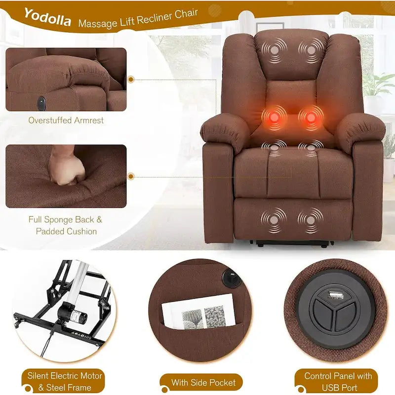 Poltrona reclinabile elettrica con massaggio e porta USB – Vari colori – 1 posto