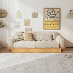 Divano in Velluto a Coste Beige con Struttura in Legno – 1/2/3/4 Posti