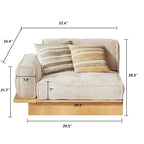 Divano in Velluto a Coste Beige con Struttura in Legno – 1/2/3/4 Posti