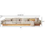 Divano in Velluto a Coste Beige con Struttura in Legno – 1/2/3/4 Posti