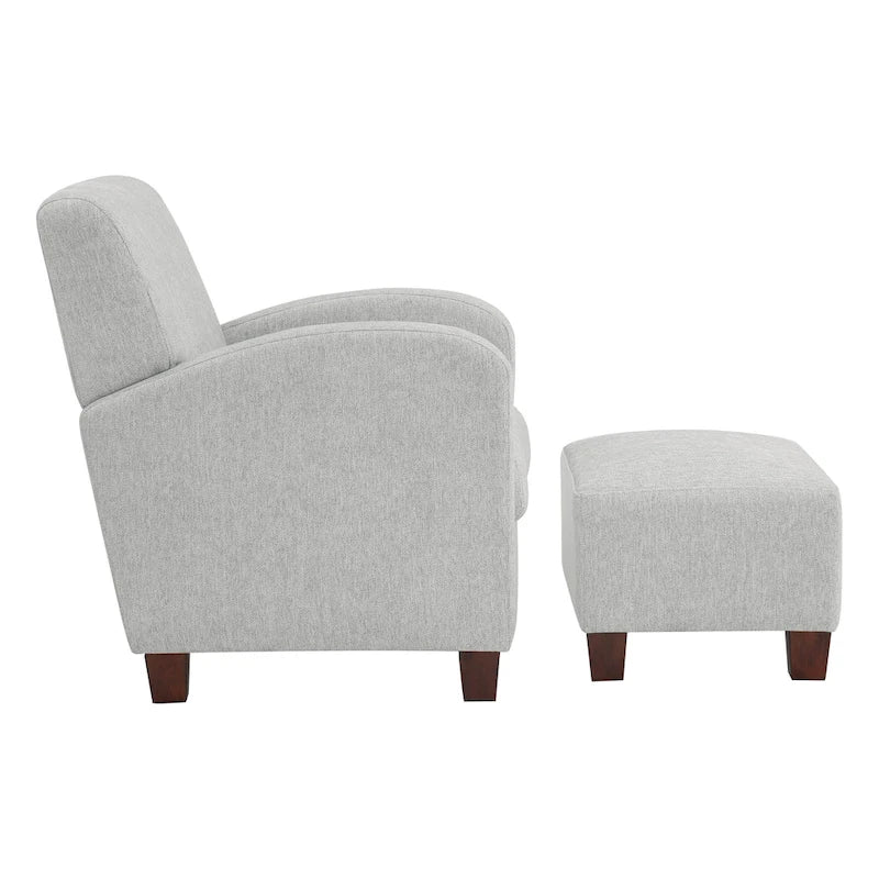 Set poltrona e pouf club a spina di pesce, 2 posti