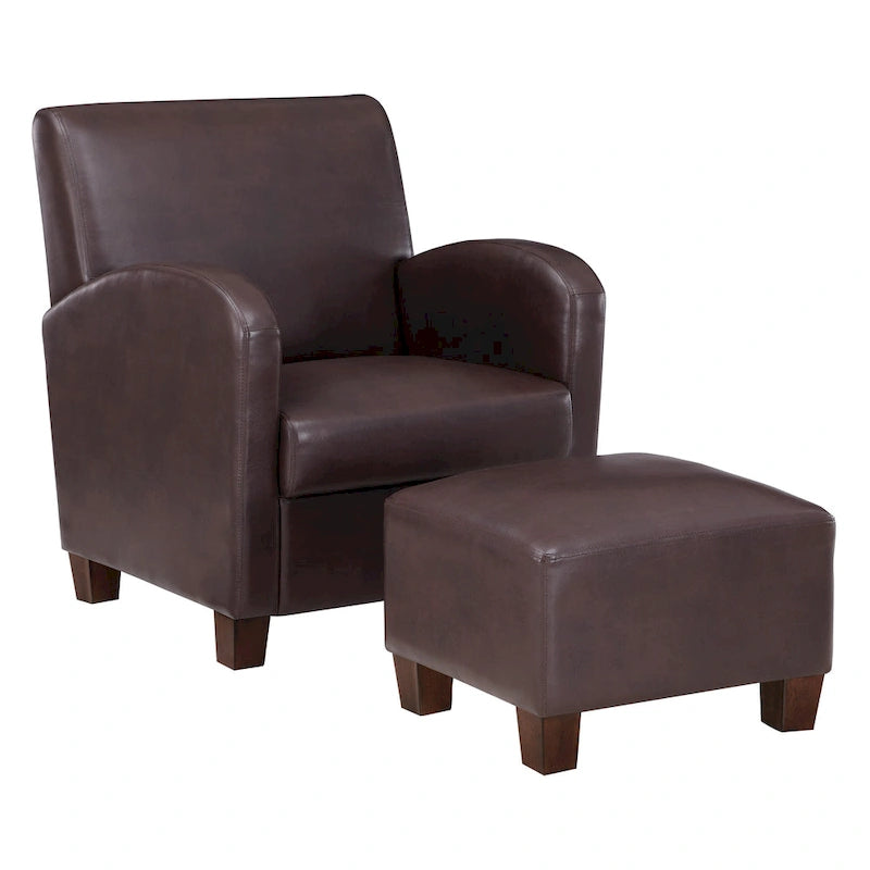 Set poltrona e pouf club a spina di pesce, 2 posti