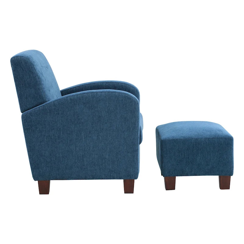 Set poltrona e pouf club a spina di pesce, 2 posti