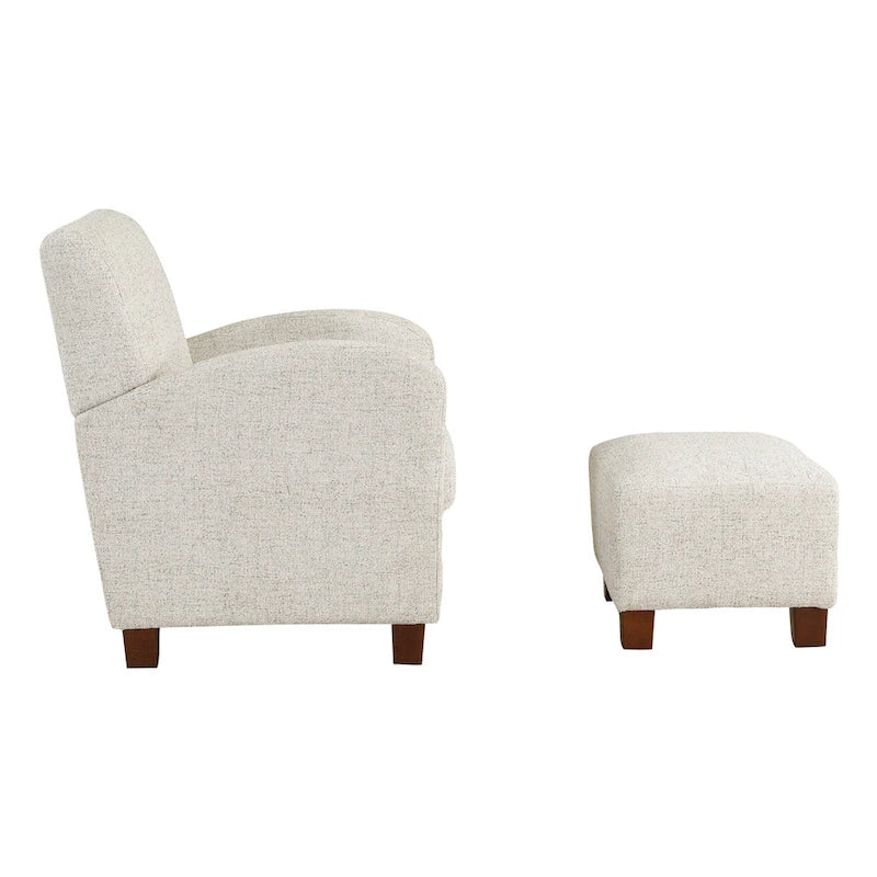 Set poltrona e pouf club a spina di pesce, 2 posti