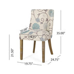 Sedia da pranzo imbottita in tessuto con borchie e gambe in legno, set da 6, vari colori