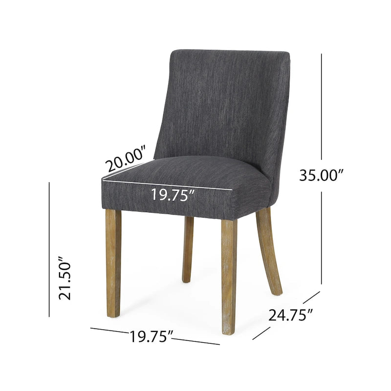 Sedia da pranzo imbottita in tessuto con borchie e gambe in legno, set da 6, vari colori