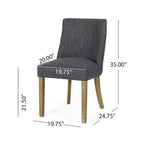 Sedia da pranzo imbottita in tessuto con borchie e gambe in legno, set da 6, vari colori