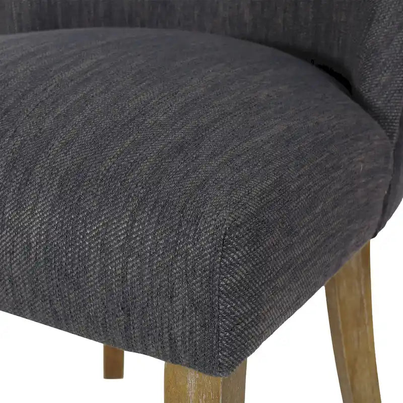 Sedia da pranzo imbottita in tessuto con borchie e gambe in legno, set da 6, vari colori