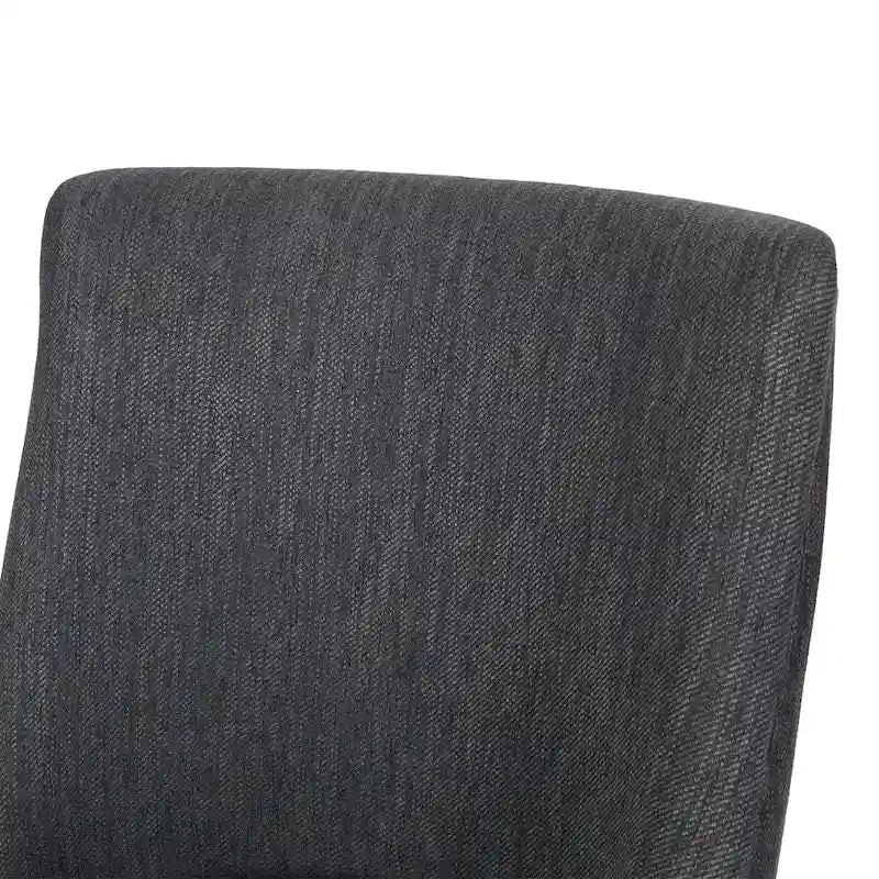 Sedia da pranzo imbottita in tessuto con borchie e gambe in legno, set da 6, vari colori