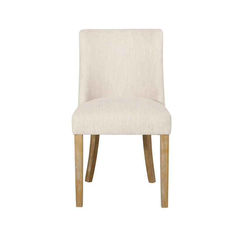 Sedia da pranzo imbottita in tessuto con borchie e gambe in legno, set da 6, vari colori