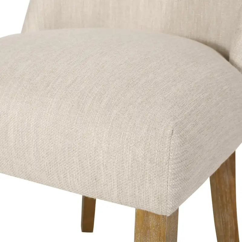 Sedia da pranzo imbottita in tessuto con borchie e gambe in legno, set da 6, vari colori