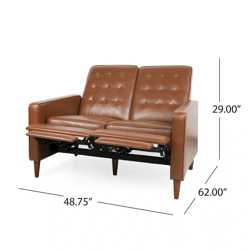 Divanetto Reclinabile 2 Posti con Meccanismo Push-Back Dark Espresso – Opzioni Tessuto e Similpelle
