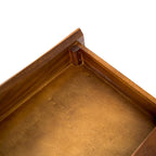 Scrivania contenitore in legno di acacia, rovere scuro industriale, singola