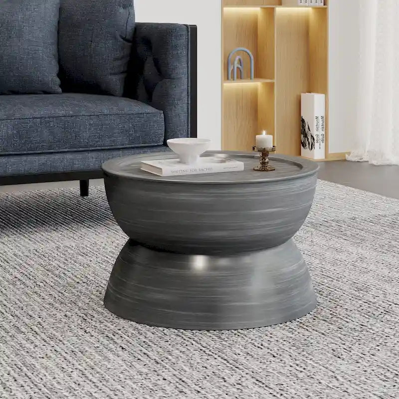 Tavolino Iron a clessidra – Argento antico spazzolato / Bronzo / Oro